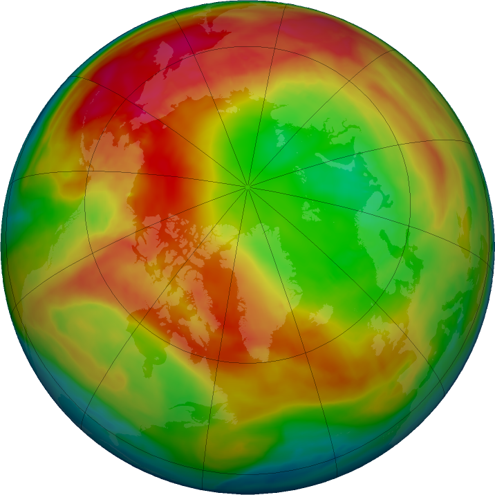 Arctic ozone map for 09 February 2024
